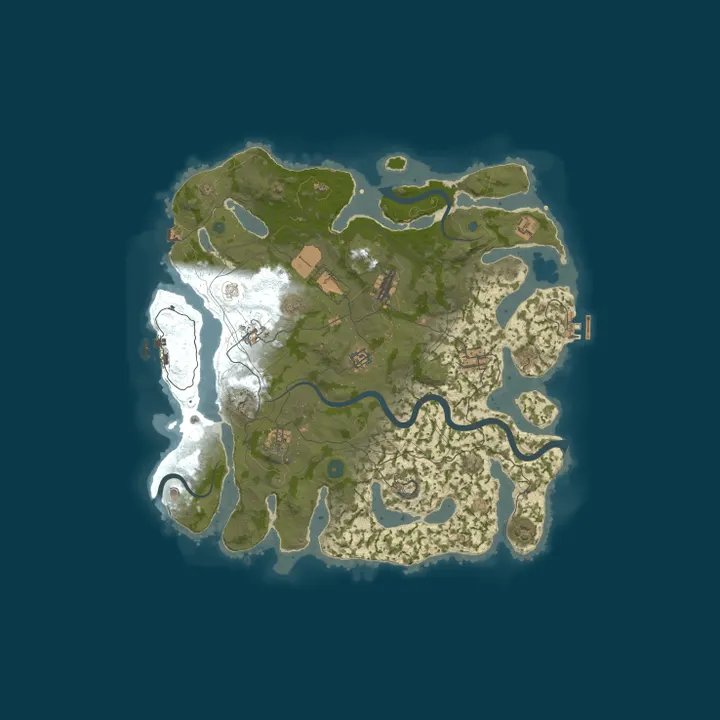 Map of [US] TetherRust.com 3X | Shared BPs [Loot+|Shop|Events] MAX 5