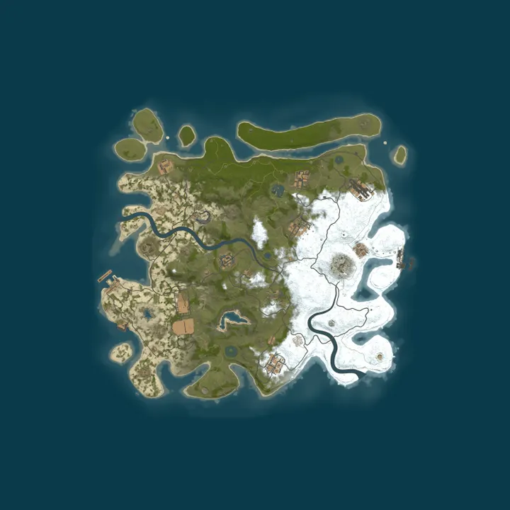 Map of #3 EPIC RUST MAX3 [X2|TP|KITS|RPG|PVP] 22.10 Wipe